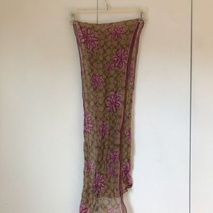 NWT coach original logo scarf with flower print